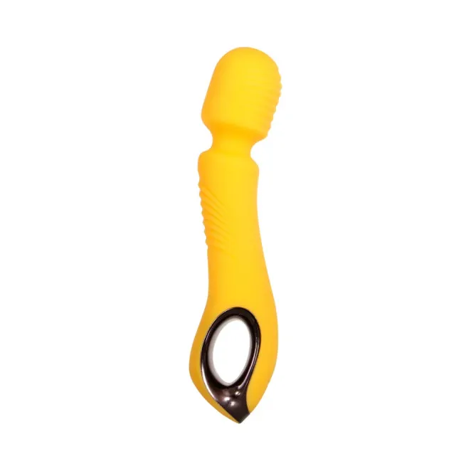 Yellow Silicone Wand Vibrator with Turbo Boost