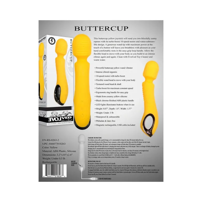 Yellow Silicone Wand Vibrator with Turbo Boost
