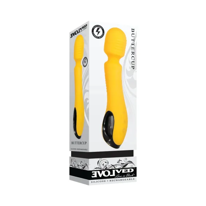 Yellow Silicone Wand Vibrator with Turbo Boost