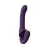 VIVE SATU Triple Motor Vibrating Silicone Strapless Strap-On Purple