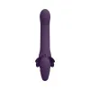 VIVE SATU Triple Motor Vibrating Silicone Strapless Strap-On Purple