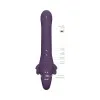 VIVE SATU Triple Motor Vibrating Silicone Strapless Strap-On Purple