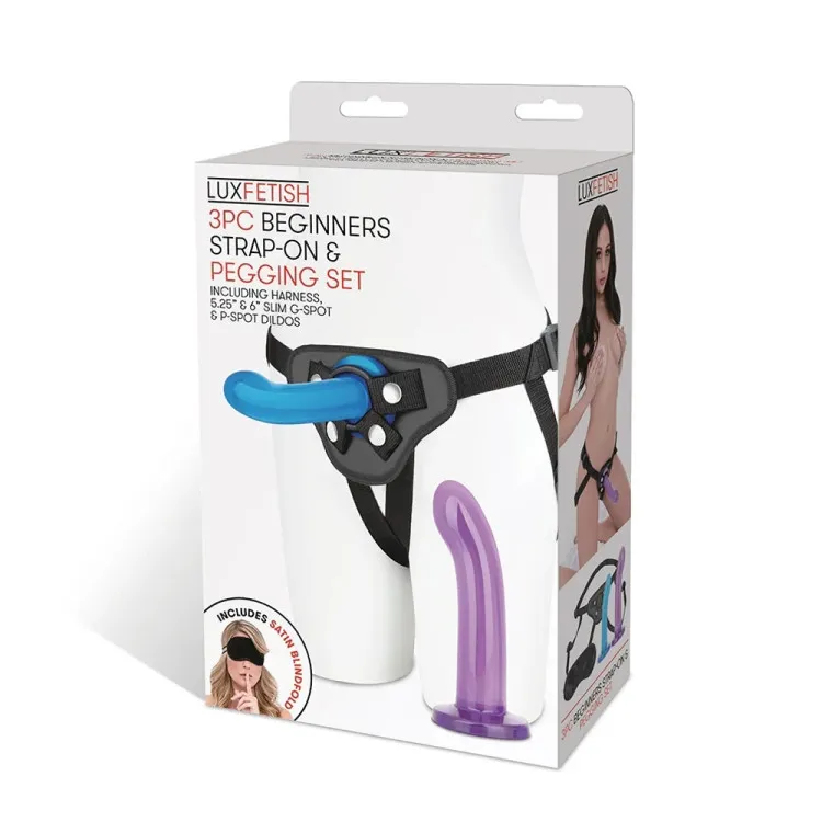 Lux Fetish 3-Piece Beginners Strap-On & Pegging Set Lux Fetish 3-Piece Beginners Strap-On & Pegging Set