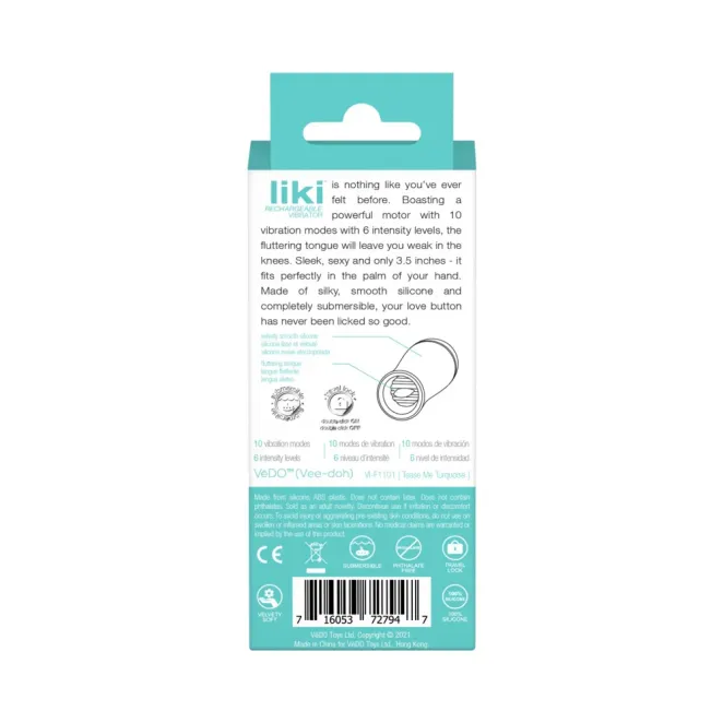 VeDO Liki Silicone Flicking Clitoral Vibrator Turquoise