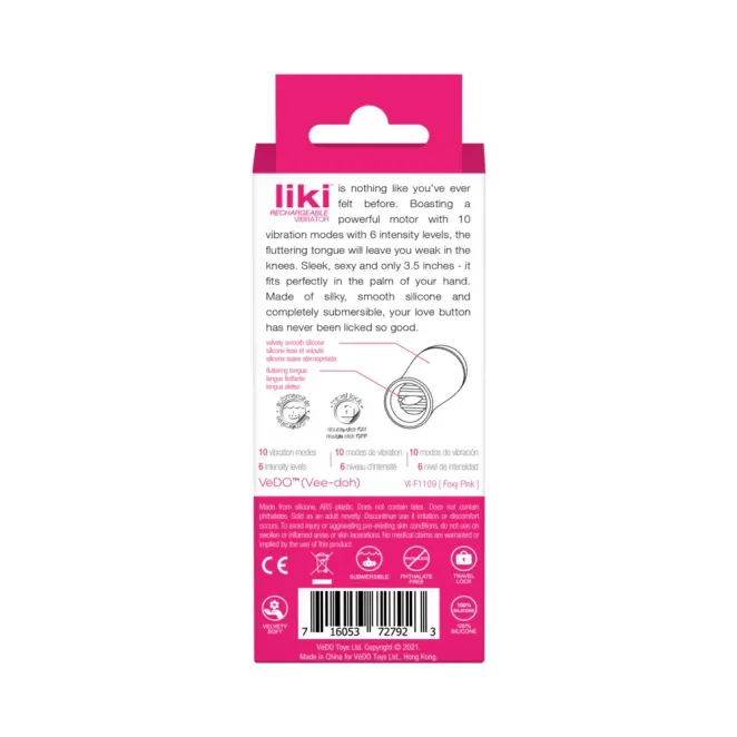 VeDO Liki Silicone Flicking Clitoral Vibrator Pink