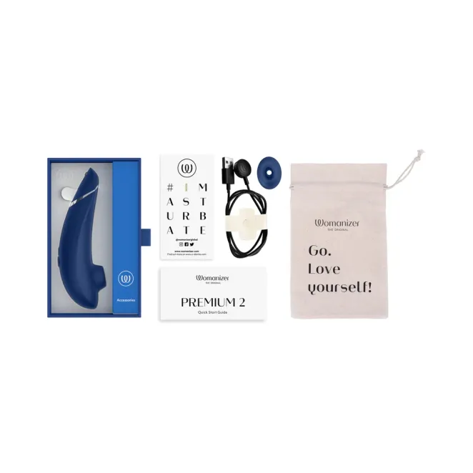 Womanizer Premium 2 Clitoral Suction Stimulator Blueberry