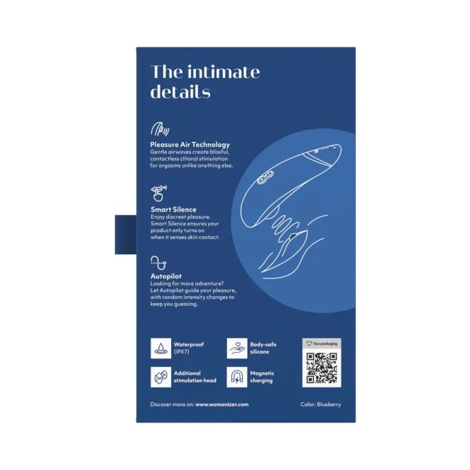 Womanizer Premium 2 Clitoral Suction Stimulator Blueberry