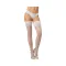 Dreamgirl Sheer Thigh-High Stockings with Silicone Lace Top White