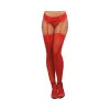 Dreamgirl Sheer Thigh-High Stockings With Plain Top and Back Seam Red Dreamgirl Sheer Thigh-High Stockings With Plain Top and Back Seam Red