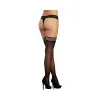 Dreamgirl Fishnet Thigh-High Stockings With Strappy Elastic Top Black Dreamgirl Fishnet Thigh-High Stockings With Strappy Elastic Top Black
