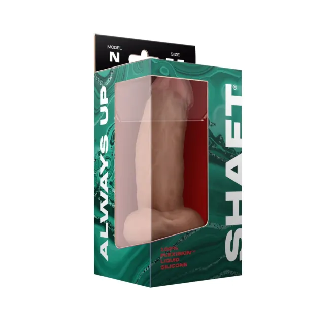 7.5 Inch Dual Density Silicone Dildo with Balls Beige