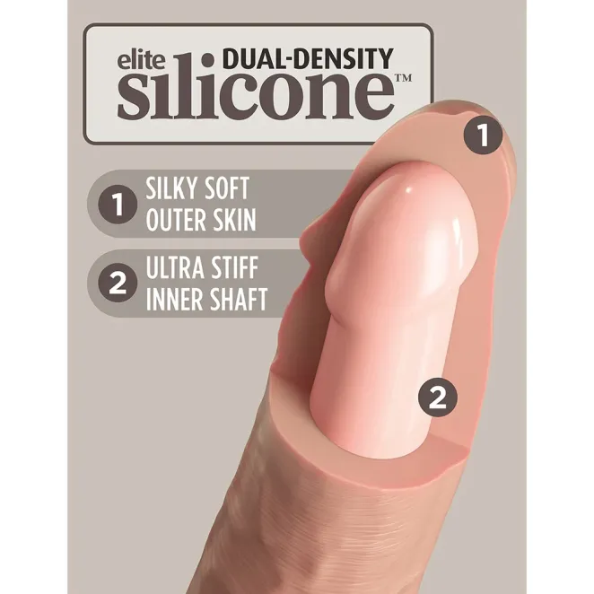 7 Inch Dual Density Realistic Silicone Dildo Beige