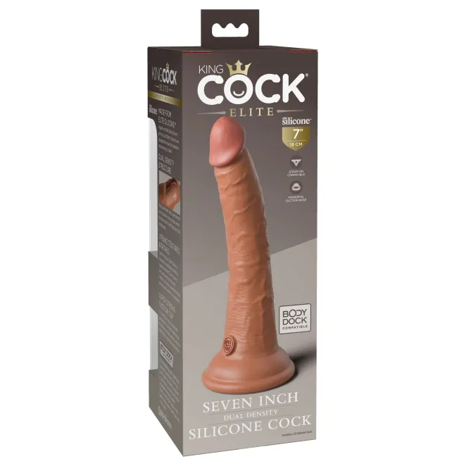 7 Inch King Cock Elite Realistic Suction Cup Dildo Tan