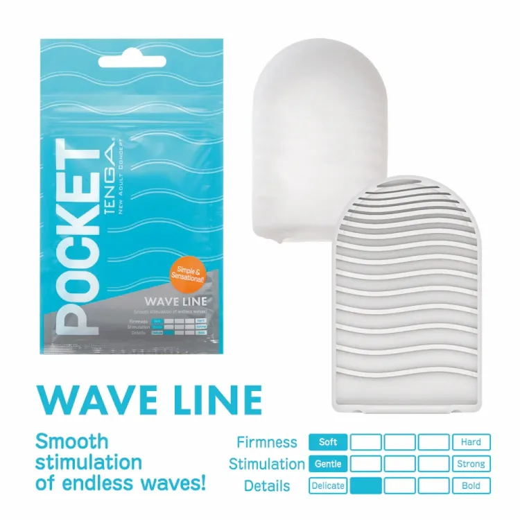 Tenga Pocket Masturbator Sleeve Wavy Line Tenga Pocket Masturbator Sleeve Wavy Line