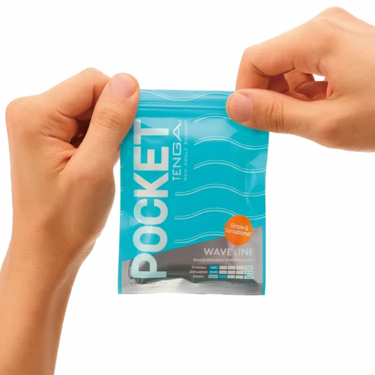 Tenga Pocket Masturbator Sleeve Wavy Line Tenga Pocket Masturbator Sleeve Wavy Line