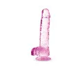 6 in. Crystalline Realistic Dildo with Balls Rose