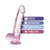 6 in. Crystalline Realistic Dildo with Balls Rose