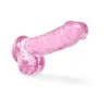 6 in. Crystalline Realistic Dildo with Balls Rose