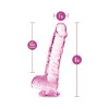6 in. Crystalline Realistic Dildo with Balls Rose