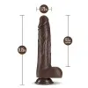 8 in. Thrusting Silicone Dildo with Balls Brown 8 in. Thrusting Silicone Dildo with Balls Brown