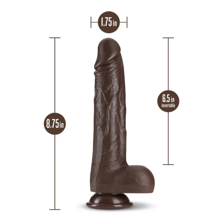8 in. Thrusting Silicone Dildo with Balls Brown 8 in. Thrusting Silicone Dildo with Balls Brown