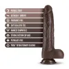 8 in. Thrusting Silicone Dildo with Balls Brown 8 in. Thrusting Silicone Dildo with Balls Brown