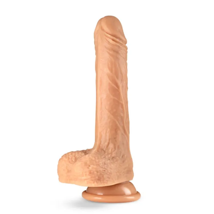 7 in. Realistic Thumping Dildo with Balls & Remote Beige 7 in. Realistic Thumping Dildo with Balls & Remote Beige