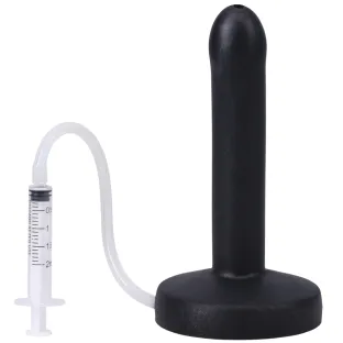 6 in. POP Slim Squirting Strap-On Dildo Black