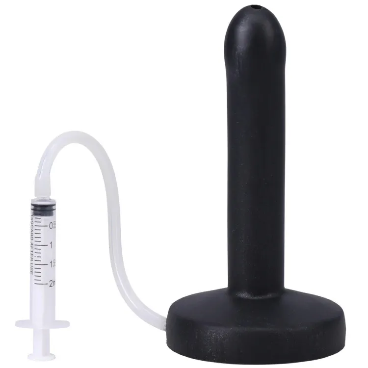6 in. POP Slim Squirting Strap-On Dildo Black 6 in. POP Slim Squirting Strap-On Dildo Black