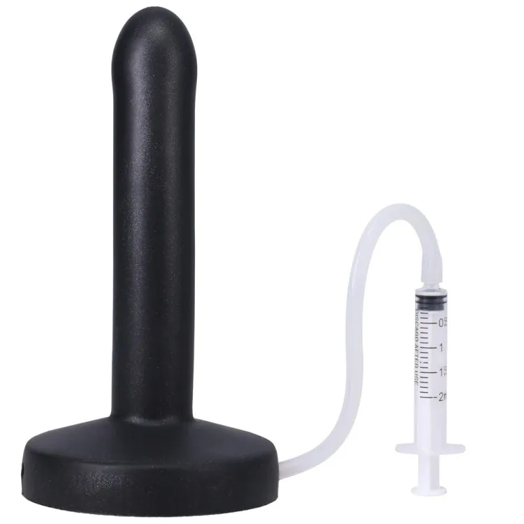 6 in. POP Slim Squirting Strap-On Dildo Black 6 in. POP Slim Squirting Strap-On Dildo Black