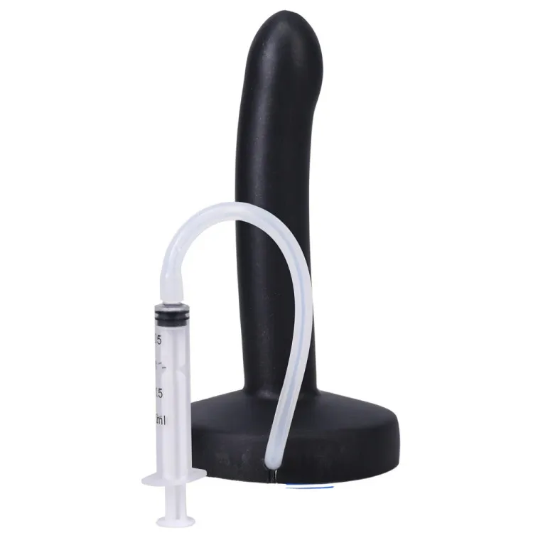 6 in. POP Slim Squirting Strap-On Dildo Black 6 in. POP Slim Squirting Strap-On Dildo Black