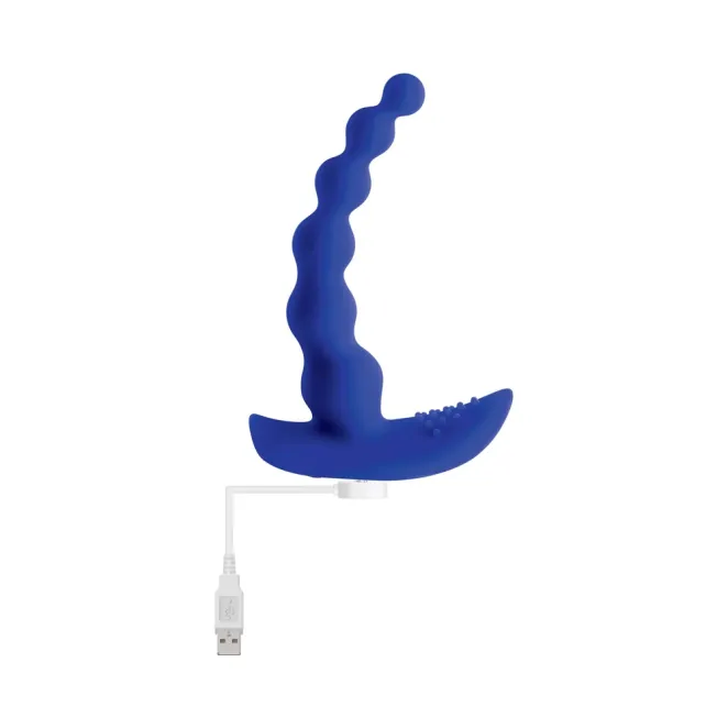 Beaded Pleasure Vibrating Silicone Probe Vibrator with Remote