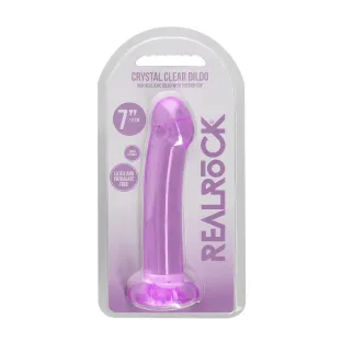 7 in. Crystal Clear Non-Realistic Dildo Purple