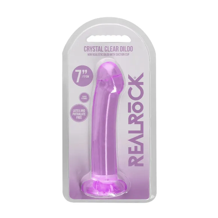 7 in. Crystal Clear Non-Realistic Dildo Purple 7 in. Crystal Clear Non-Realistic Dildo Purple