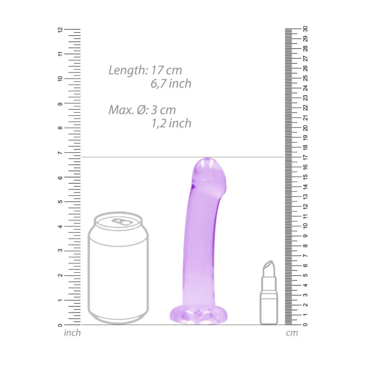 7 in. Crystal Clear Non-Realistic Dildo Purple 7 in. Crystal Clear Non-Realistic Dildo Purple