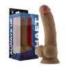 8 Inch Shaft Classic Dual-Density Silicone Dildo with Balls Tan