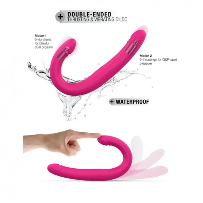 17 Inch Dorcel Orgasmic Double Thrusting & Vibrating Double Dildo Pink