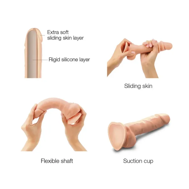 6 Inch Strap-On-Me Classic Dual-Density Dildo with Moving Foreskin