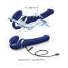 Strap-On-Me Multi Orgasm Bendable Vibrating Strapless Strap-On with Remote Blue M