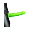 Twisted 8 Inch Glow In The Dark Hollow Strap-On Neon Green