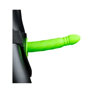 Twisted 8 Inch Glow In The Dark Hollow Strap-On Neon Green