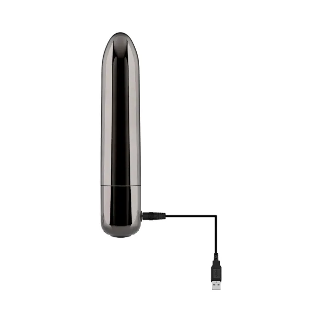 Bullet Vibrator with 10 Functions Black Chrome