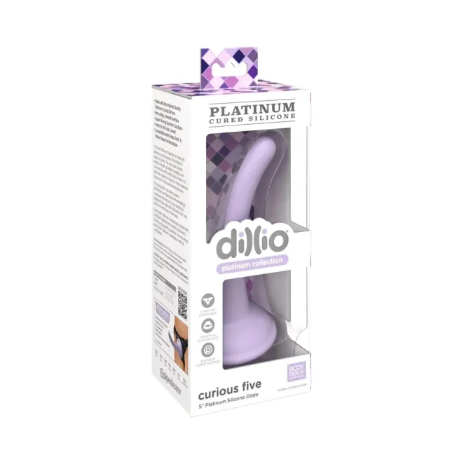 5 Inch Platinum Silicone Dildo with Suction Cup Purple