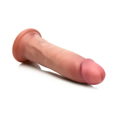 7 Inch Dual Density Realistic Silicone Dildo with Suction Cup Beige