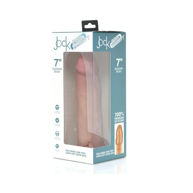 7 Inch Dual Density Realistic Silicone Dildo with Suction Cup Beige