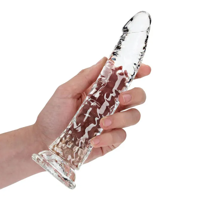 8 Inch RealRock Clear Suction Cup Dildo