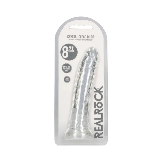 8 Inch RealRock Clear Suction Cup Dildo
