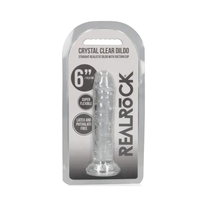 6 Inch RealRock Clear Suction Cup Dildo
