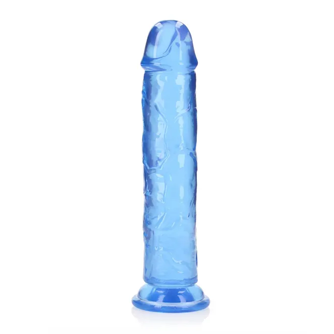 10 Inch RealRock Clear Suction Cup Dildo Blue