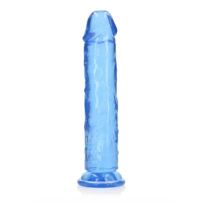 10 Inch RealRock Clear Suction Cup Dildo Blue